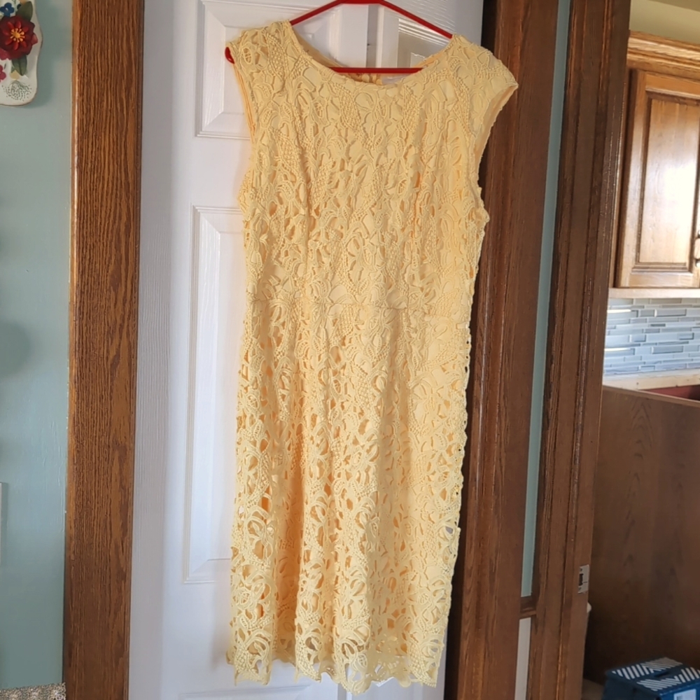Yellow lace dress